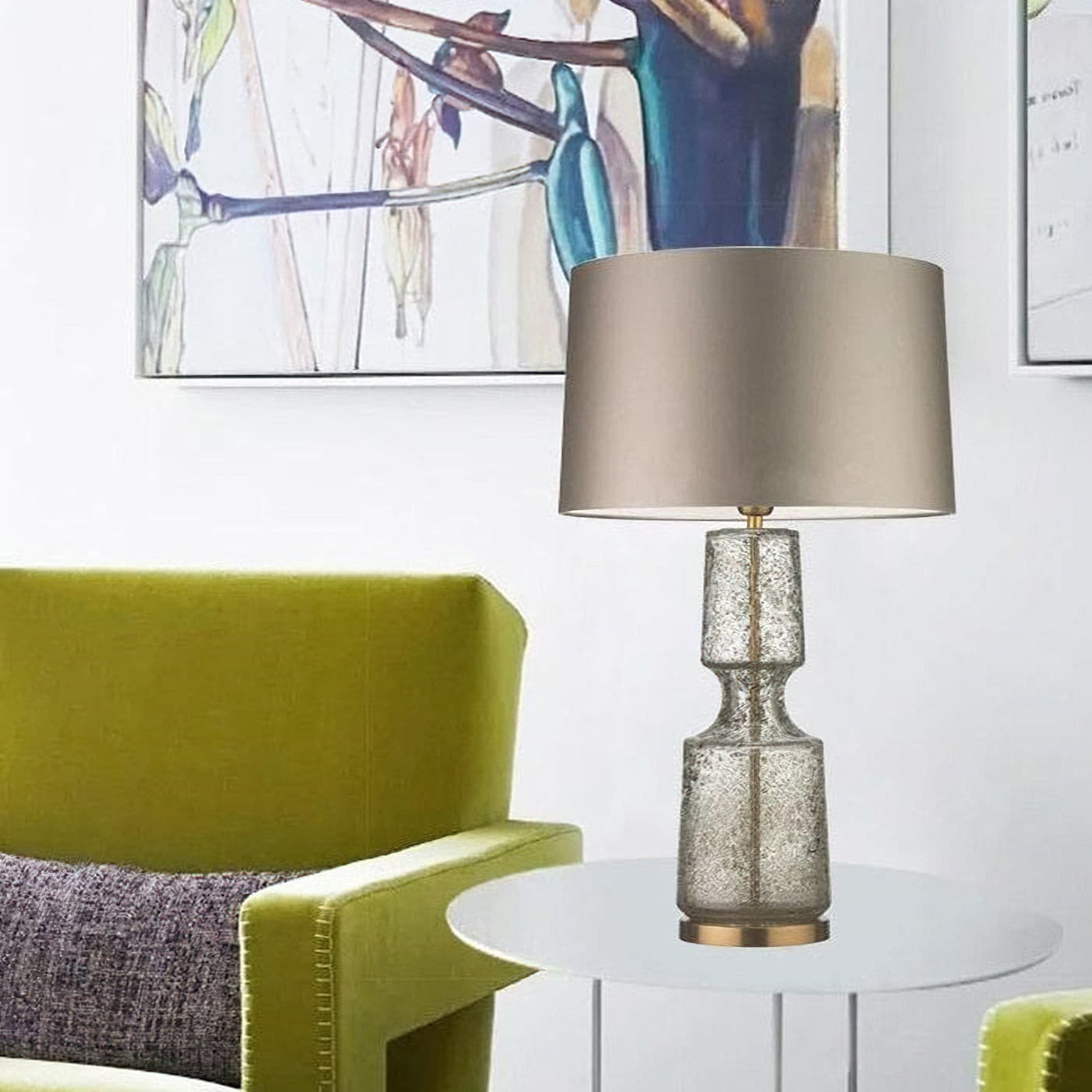 Aurelin Elegant Metal And Glass Table Lamp For Office