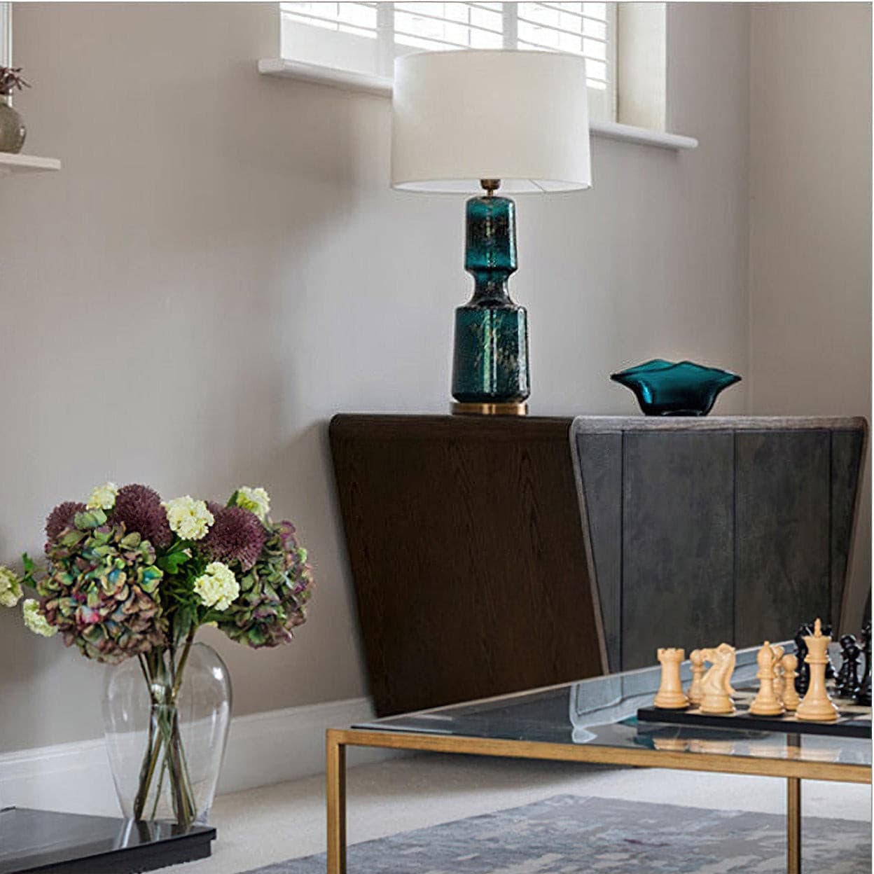 Aurelin Elegant Metal And Glass Table Lamp For Office