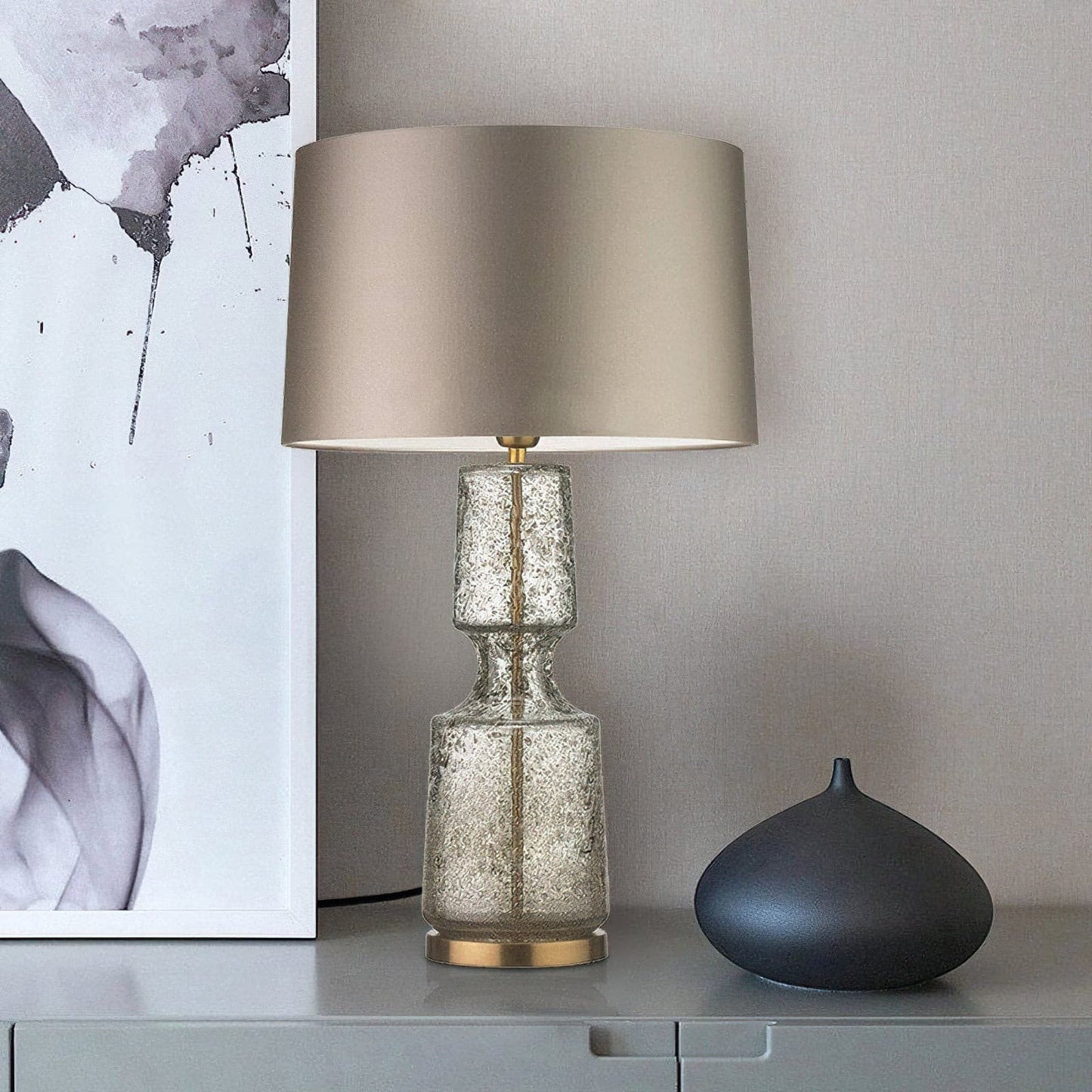 Aurelin Elegant Metal And Glass Table Lamp For Office