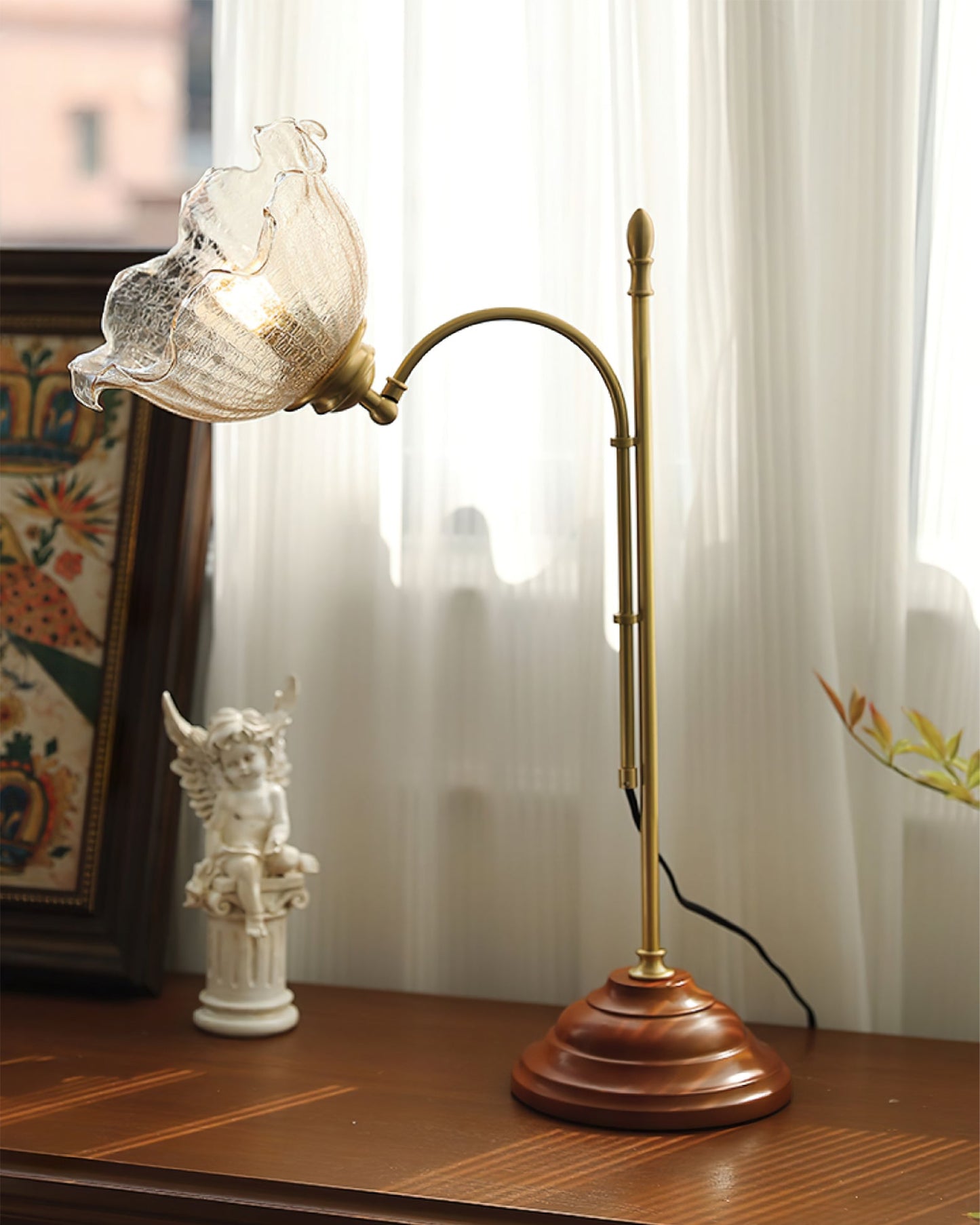ThorneGlow | Textured Patina Table Lamp With Soft Glow