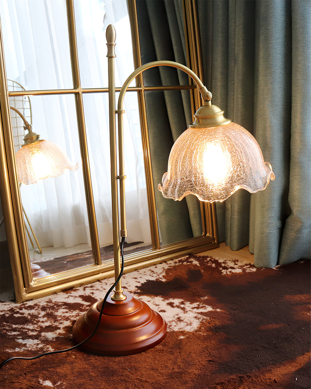 ThorneGlow | Textured Patina Table Lamp With Soft Glow