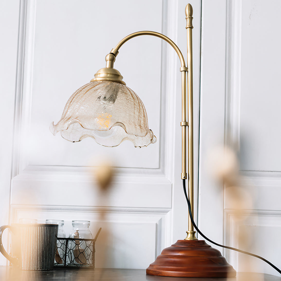 ThorneGlow | Textured Patina Table Lamp With Soft Glow
