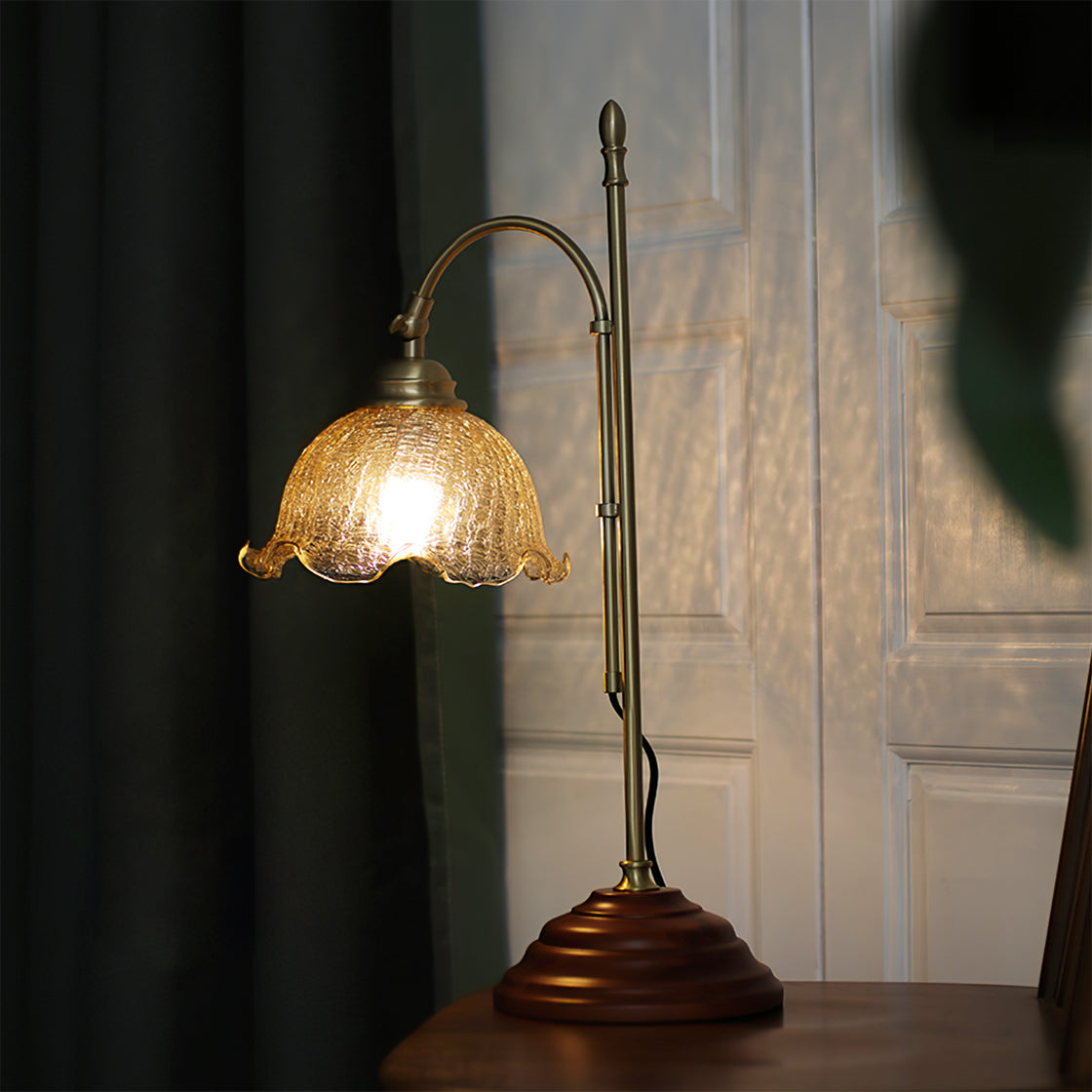 ThorneGlow | Textured Patina Table Lamp With Soft Glow