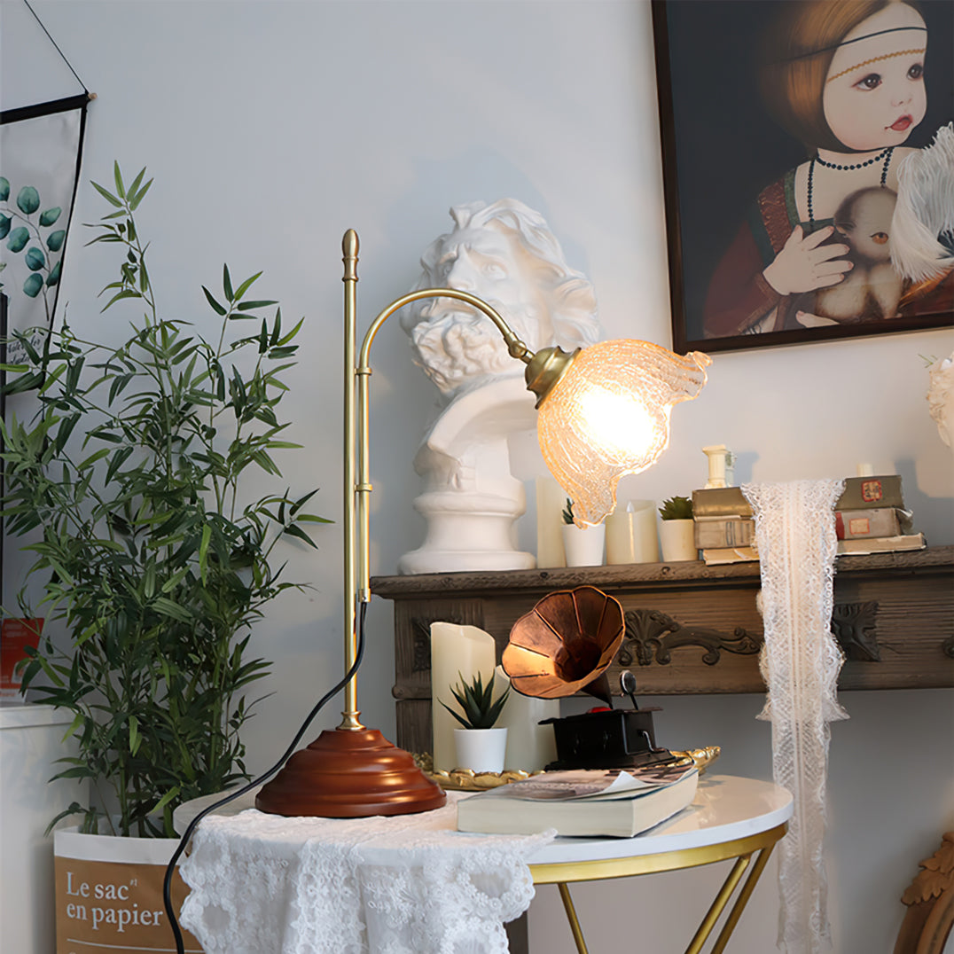 ThorneGlow | Textured Patina Table Lamp With Soft Glow