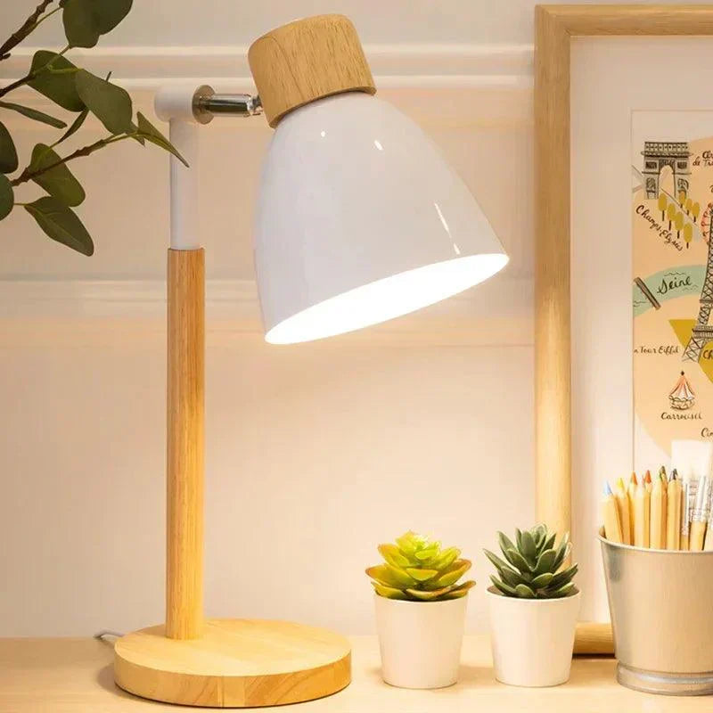 Nordela | Scandinavian Wood Table Lamp With Warm LED