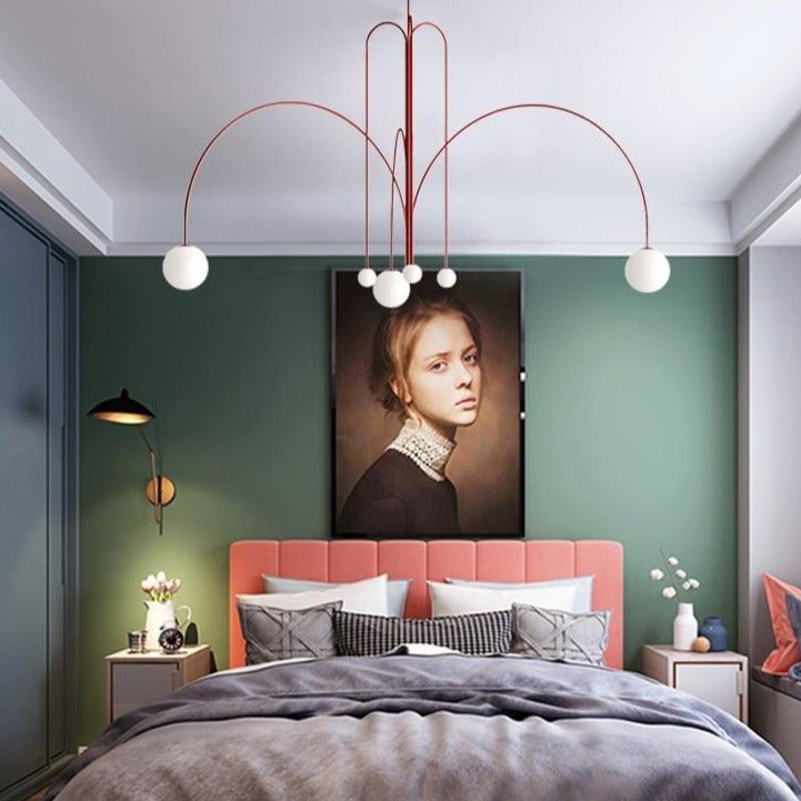 LumaCrest Modern Curved Chandelier Light With Iron Frame