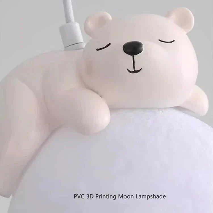 Lunelle Moon Pendant Light For Kids With Sleeping Animal