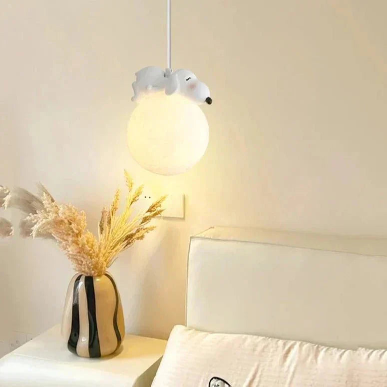 Lunelle Moon Pendant Light For Kids With Sleeping Animal