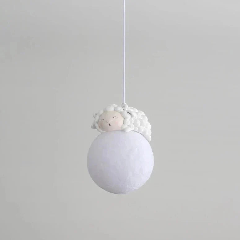 Lunelle Moon Pendant Light For Kids With Sleeping Animal