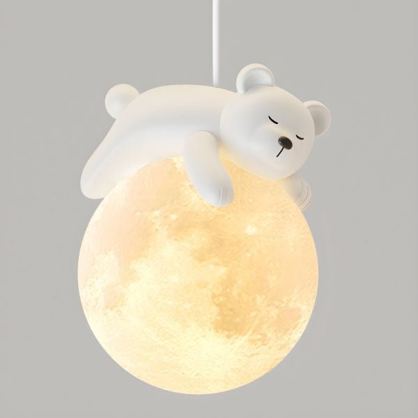 Lunelle Moon Pendant Light For Kids With Sleeping Animal