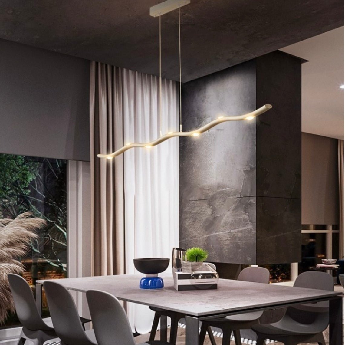 Novara Slim Linear LED Pendant Light for Kitchen Spaces