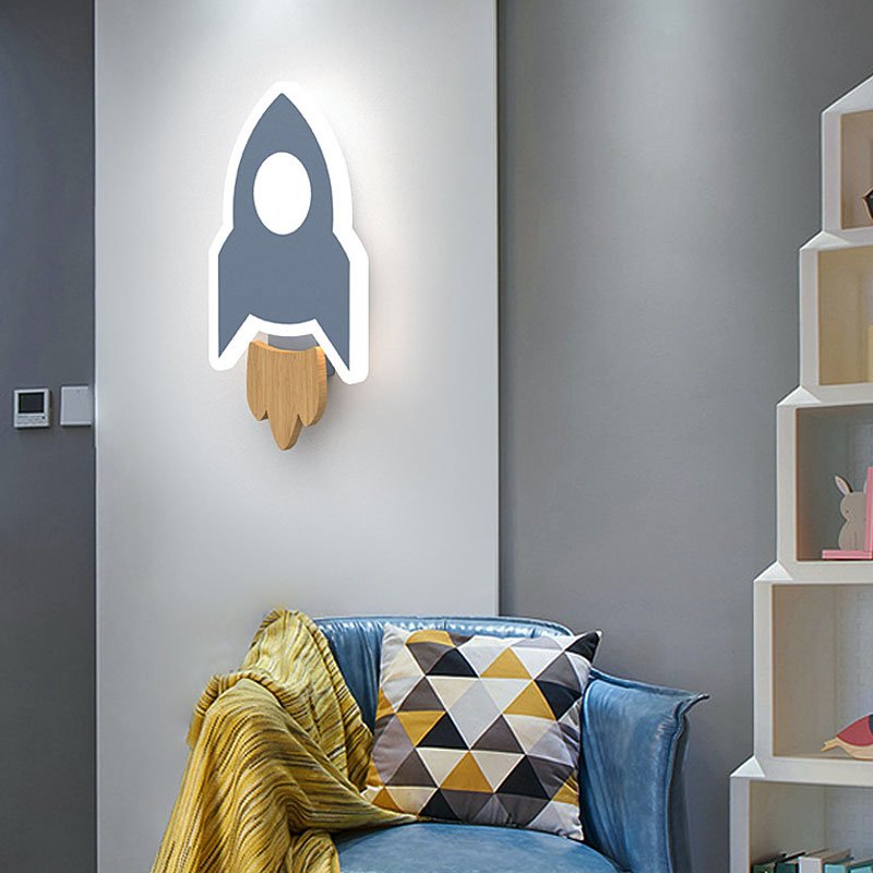 OrbitGlow | Mini Rocket LED Wall Light for Kids' Rooms