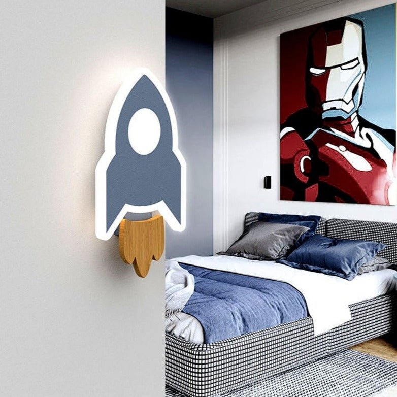 OrbitGlow | Mini Rocket LED Wall Light for Kids' Rooms