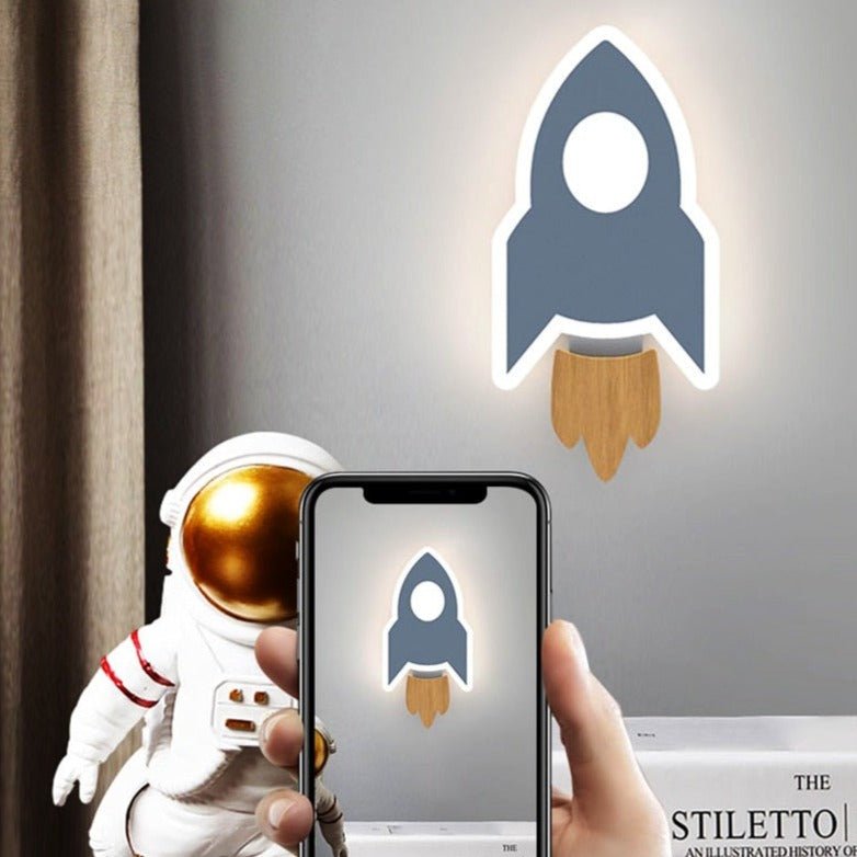 OrbitGlow | Mini Rocket LED Wall Light for Kids' Rooms