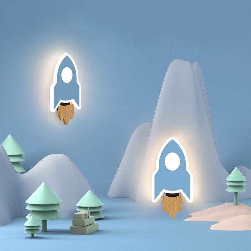 OrbitGlow | Mini Rocket LED Wall Light for Kids' Rooms