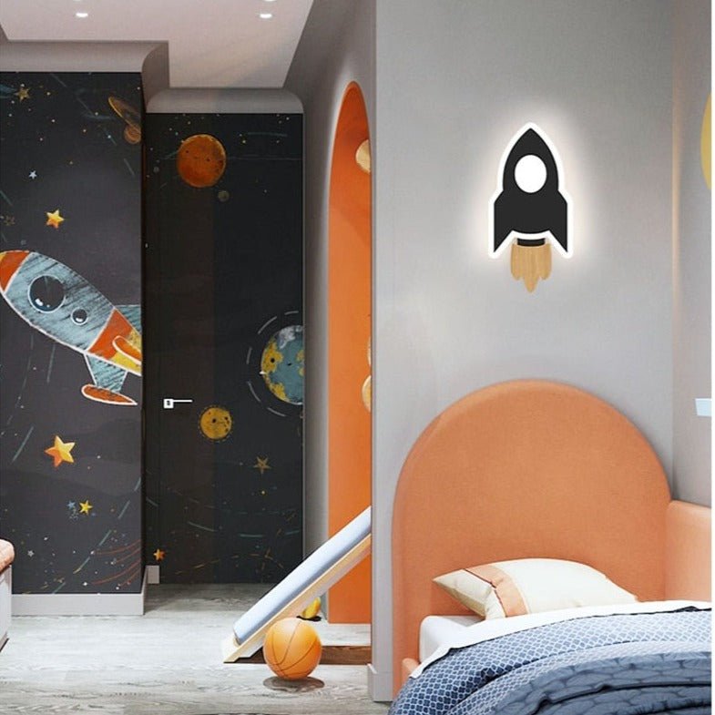 OrbitGlow | Mini Rocket LED Wall Light for Kids' Rooms