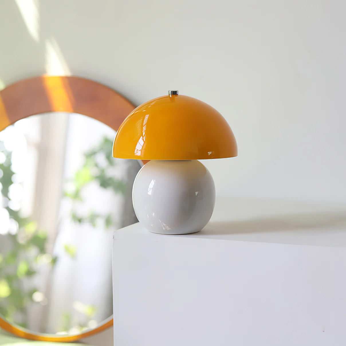 MiraGlow Mushroom Ceramic Table Lamp With Cool White Light