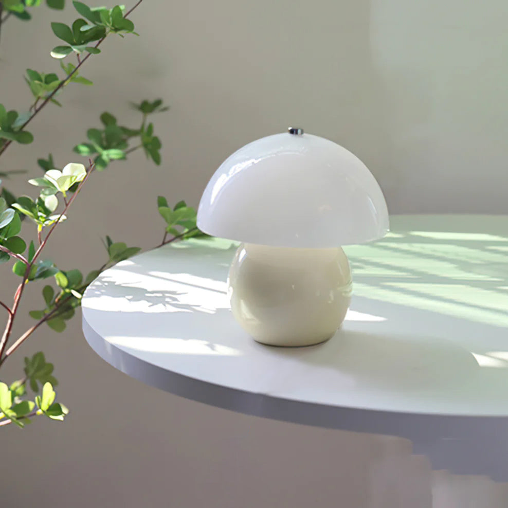 MiraGlow Mushroom Ceramic Table Lamp With Cool White Light