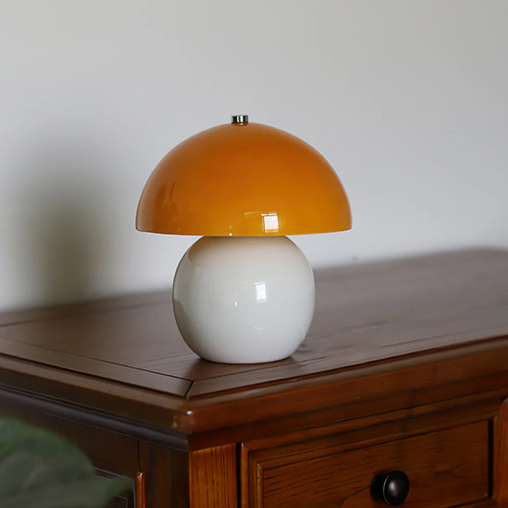 MiraGlow Mushroom Ceramic Table Lamp With Cool White Light