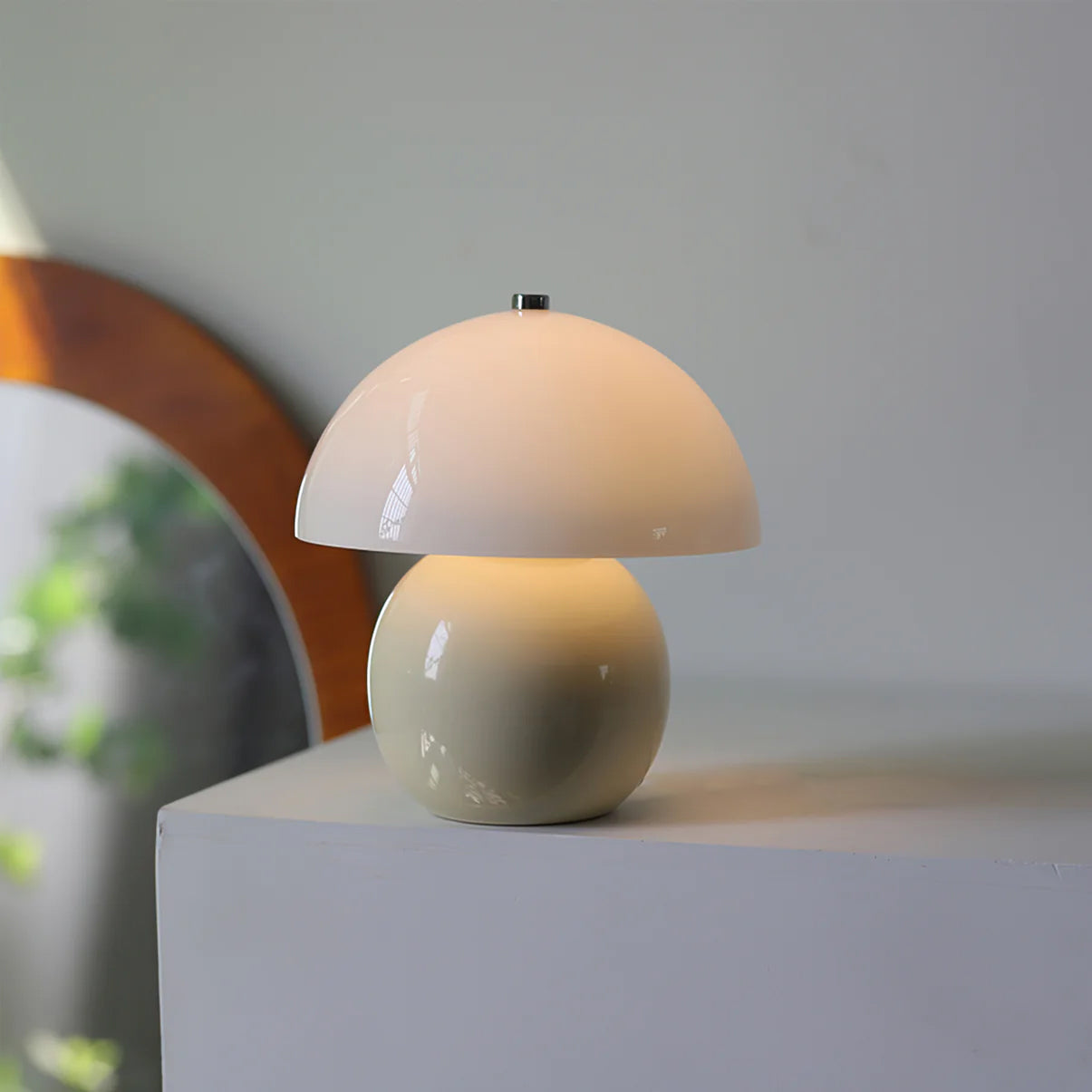 MiraGlow Mushroom Ceramic Table Lamp With Cool White Light