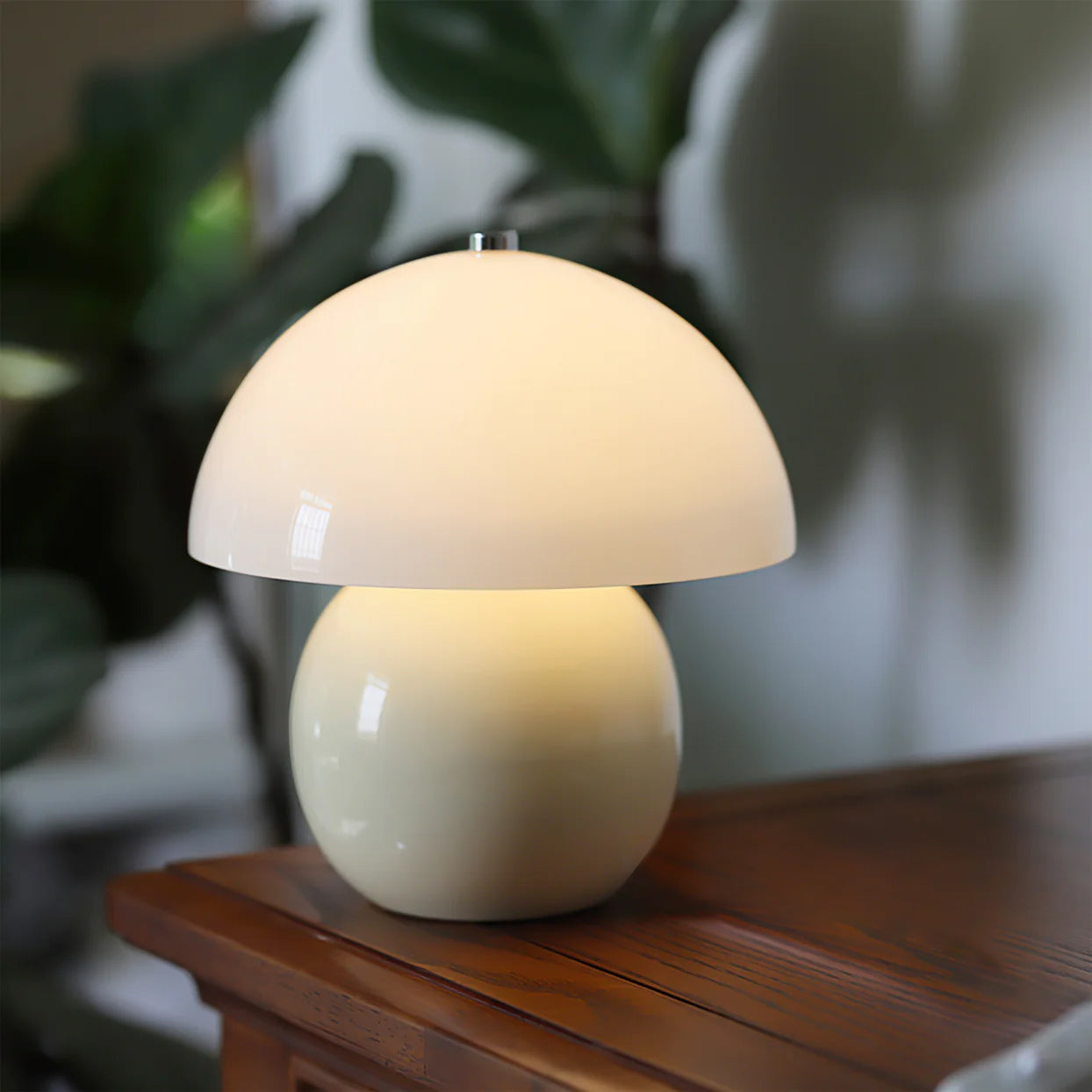MiraGlow Mushroom Ceramic Table Lamp With Cool White Light