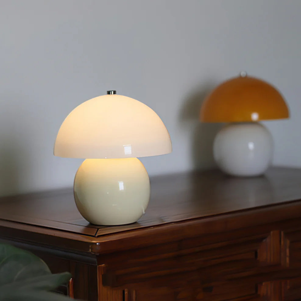 MiraGlow Mushroom Ceramic Table Lamp With Cool White Light
