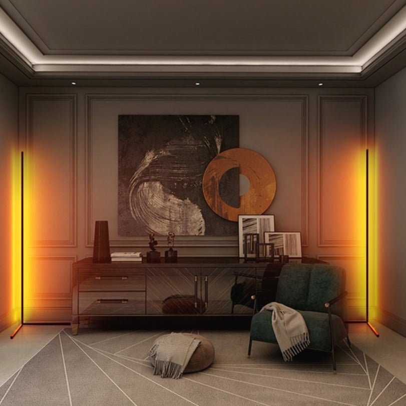 LumaEdge RGB Corner Lamp In Sleek Aluminum Ambient Light