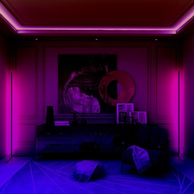 LumaEdge RGB Corner Lamp In Sleek Aluminum Ambient Light