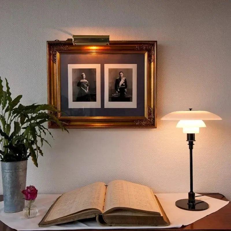 Vellora | Modern Low-Profile Metal Lamp with Opal Shades
