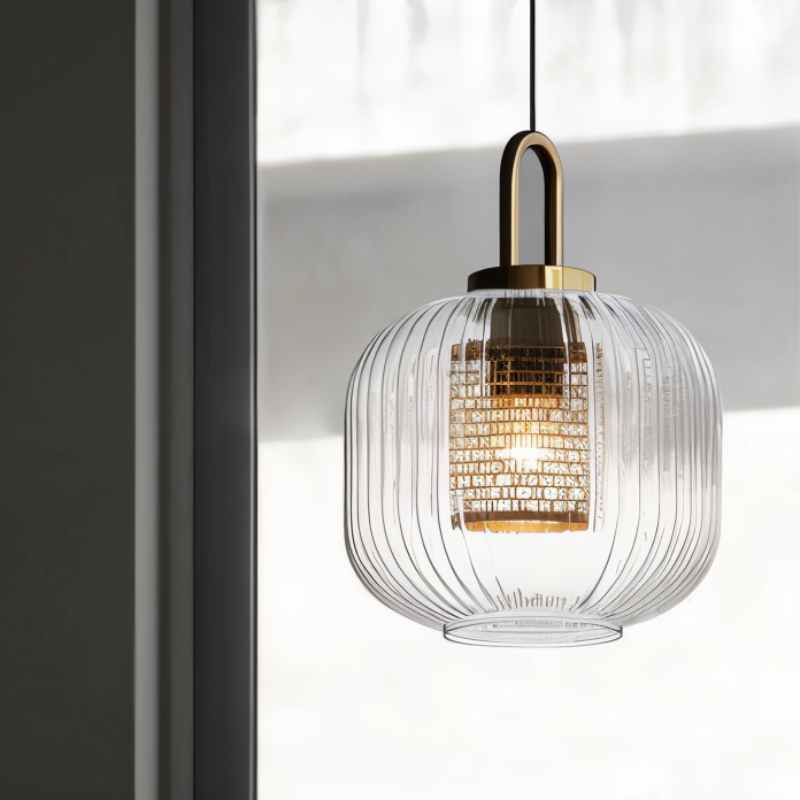 Trellis | Striped Glass Pendant Light for Living Rooms