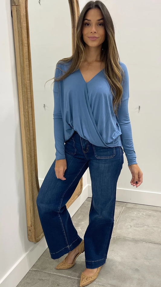 AMARA | Blue Elegant Top