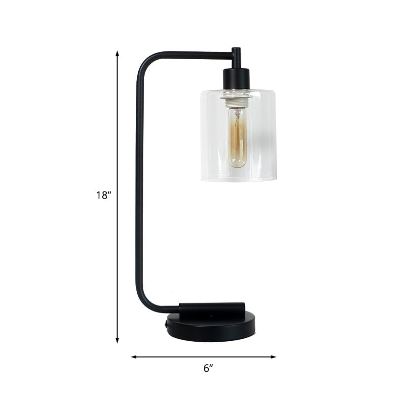 LumaVell Modern Cylinder Table Lamp With Metal Base