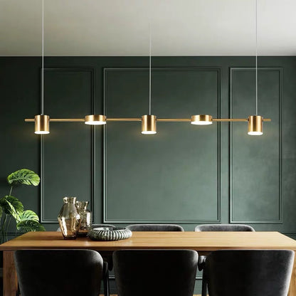 Lumarex Aluminum Drum Pendant Light in Black Gold Fixture