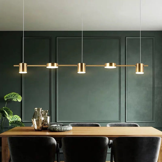 Lumarex Aluminum Drum Pendant Light in Black Gold Fixture