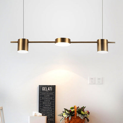 Lumarex Aluminum Drum Pendant Light in Black Gold Fixture