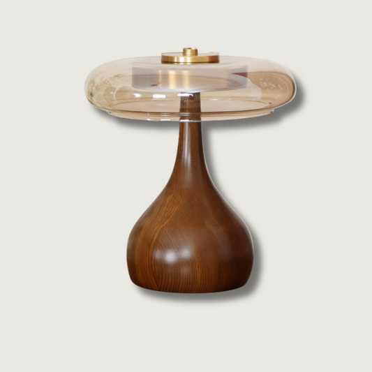 Averly | Wood & Brass LED Table Lamp For Ambient Lighting
