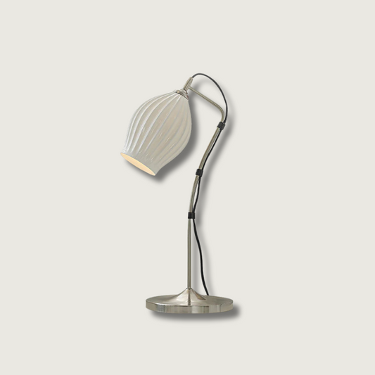Arielle | Elegant Ceramic Table Lamp With Ribbed Shade