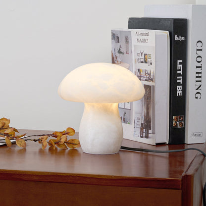 AuroraMoss Mushroom Alabaster Table Lamp With Warm Glow
