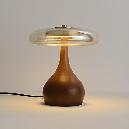 Averly | Wood & Brass LED Table Lamp For Ambient Lighting