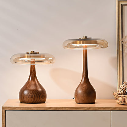 Averly | Wood & Brass LED Table Lamp For Ambient Lighting