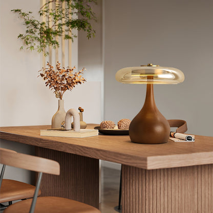 Averly | Wood & Brass LED Table Lamp For Ambient Lighting