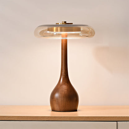 Averly | Wood & Brass LED Table Lamp For Ambient Lighting