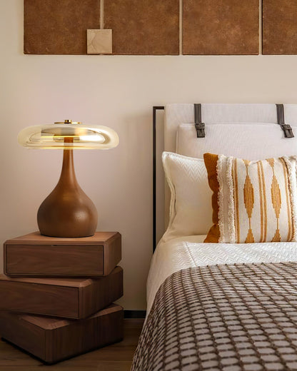Averly | Wood & Brass LED Table Lamp For Ambient Lighting