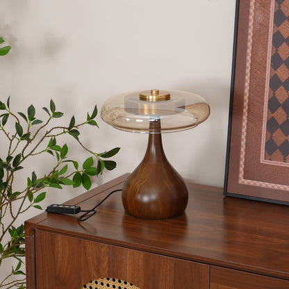 Averly | Wood & Brass LED Table Lamp For Ambient Lighting