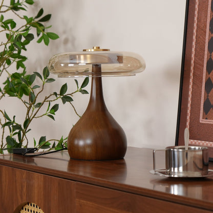 Averly | Wood & Brass LED Table Lamp For Ambient Lighting