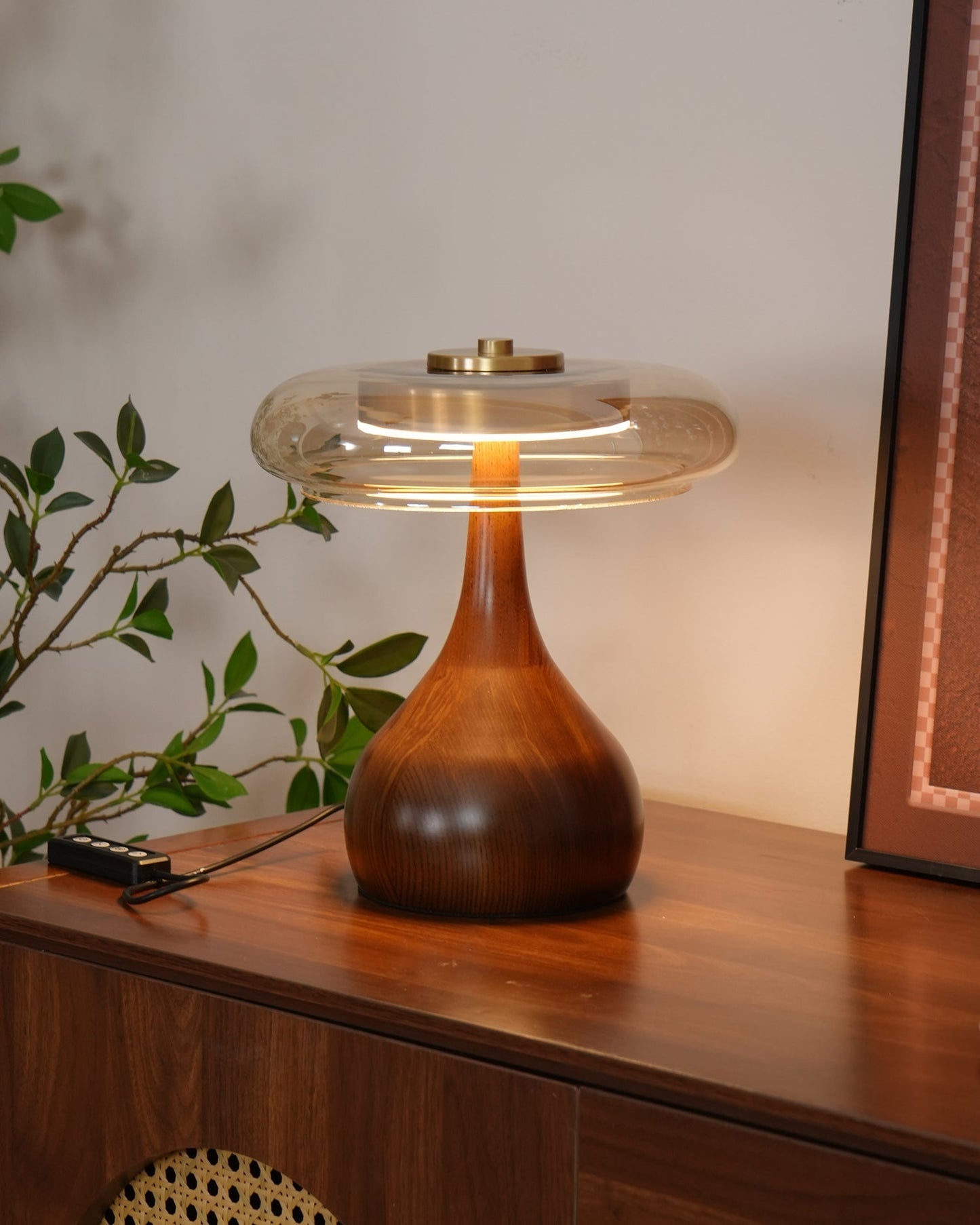 Averly | Wood & Brass LED Table Lamp For Ambient Lighting