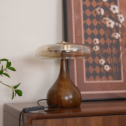 Averly | Wood & Brass LED Table Lamp For Ambient Lighting