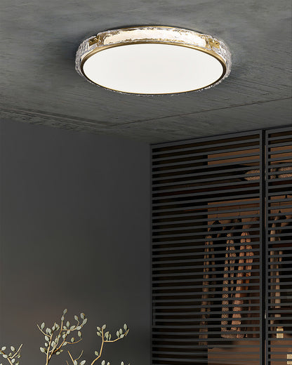 Veloria | Modern Glass Ceiling Light With Gold Finish