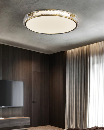 Veloria | Modern Glass Ceiling Light With Gold Finish