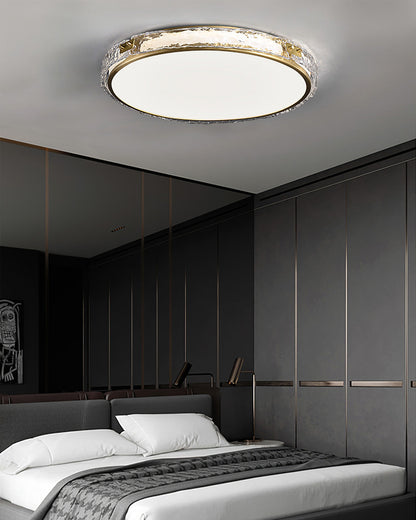 Veloria | Modern Glass Ceiling Light With Gold Finish
